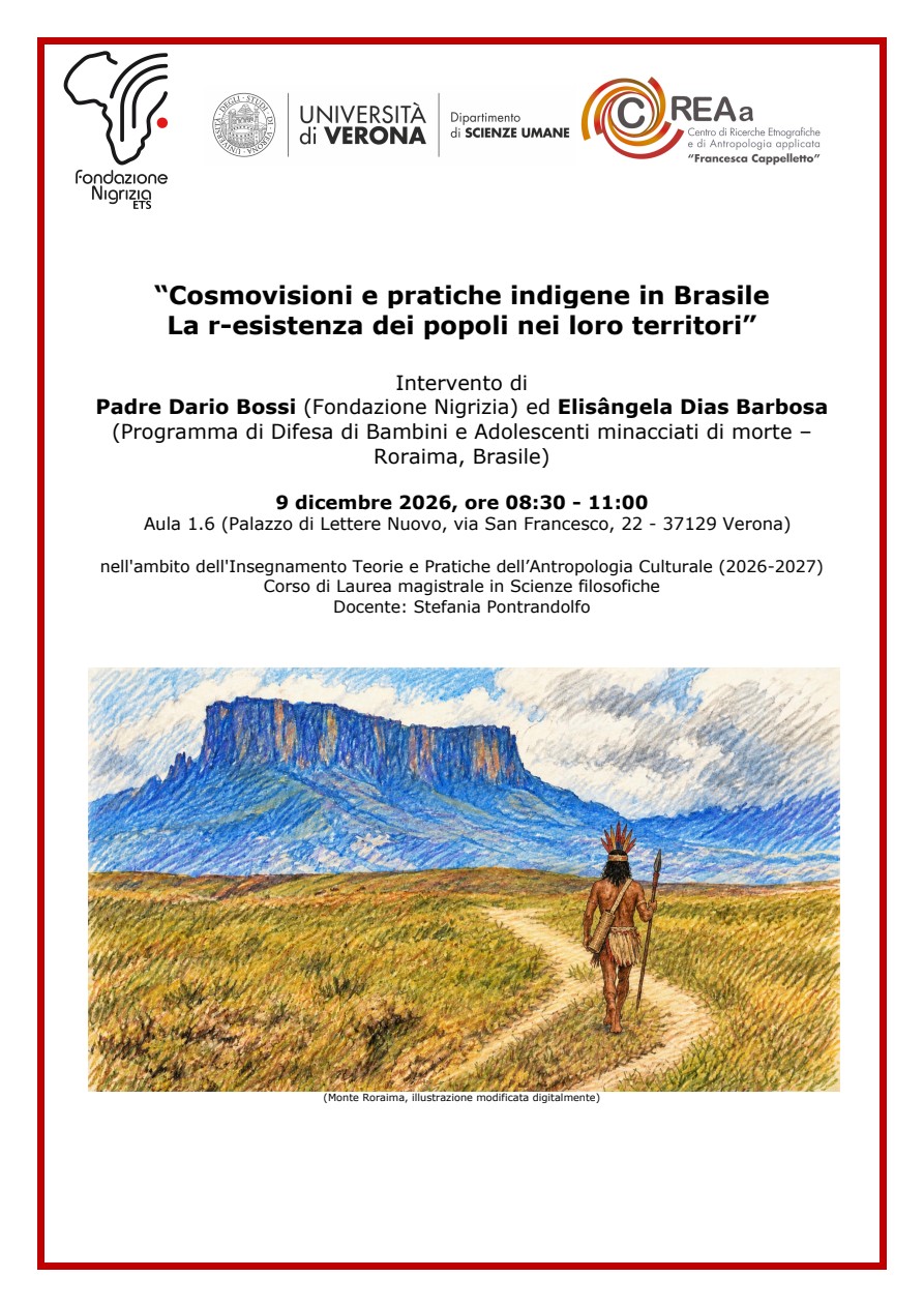 Locandina di Cosmovisioni e pratiche indigene in Brasile, 9 dicembre 2026